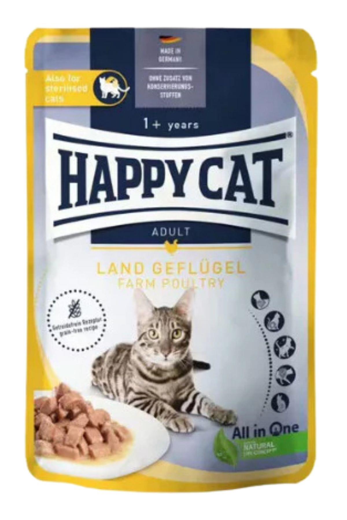 Happy Cat Tahılsız Tavuklu Kısırlaştırılmış Yetişkin Kedi Yaş Maması 85 gr