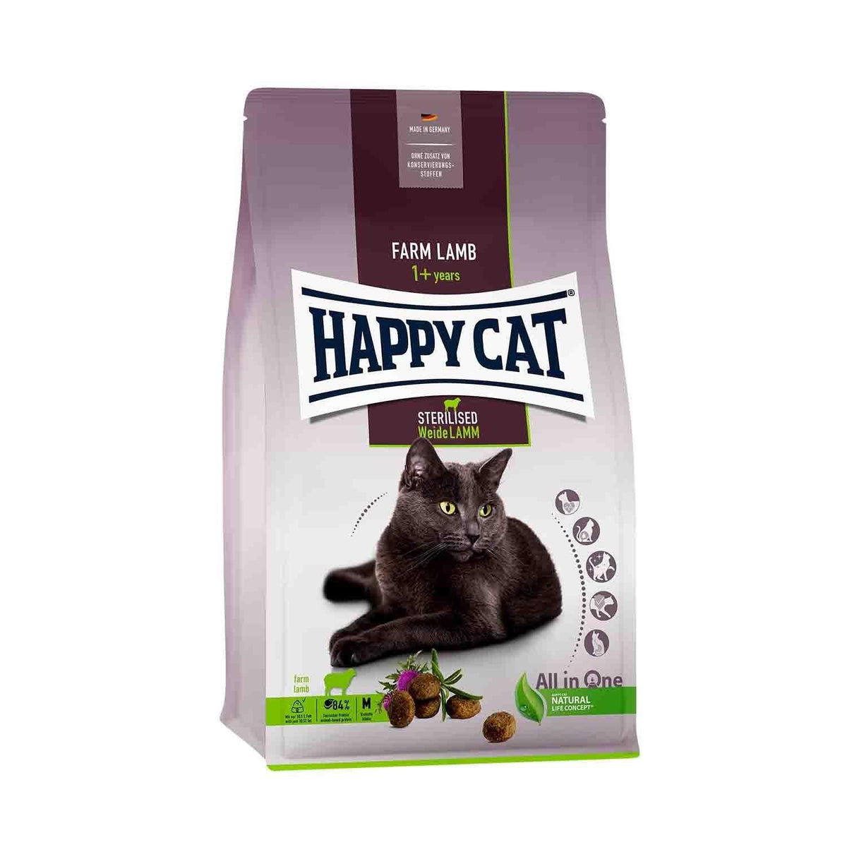 Happy Cat Weide Lamm Kuzulu Kısırlaştırılmış Yetişkin Kedi Kuru Maması 10 kg