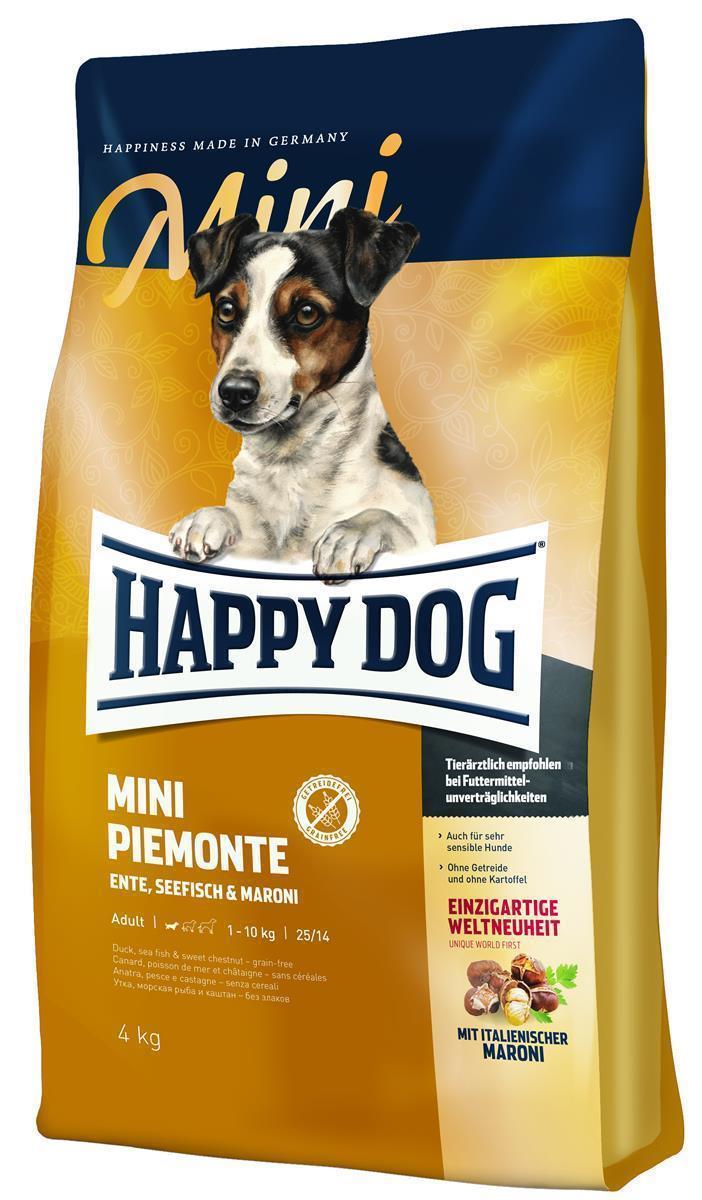 Happy Dog Piemonte Ördekli ve Deniz Balıklı Tahılsız Mini Irk Yetişkin Köpek Kuru Maması 4 kg