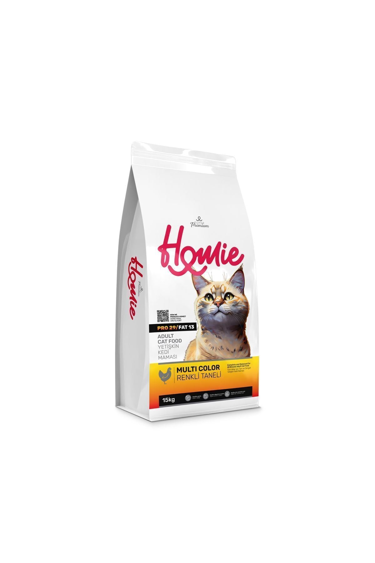 Homie Premium Tavuklu Multi Color Yetişkin Kedi Kuru Maması 15 kg