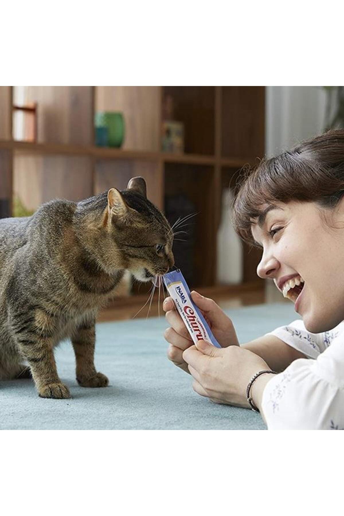 Inaba Churu Tavuklu ve Deniz Taraklı Yetişkin Kedi Krama Ödül Maması 4X14 gr