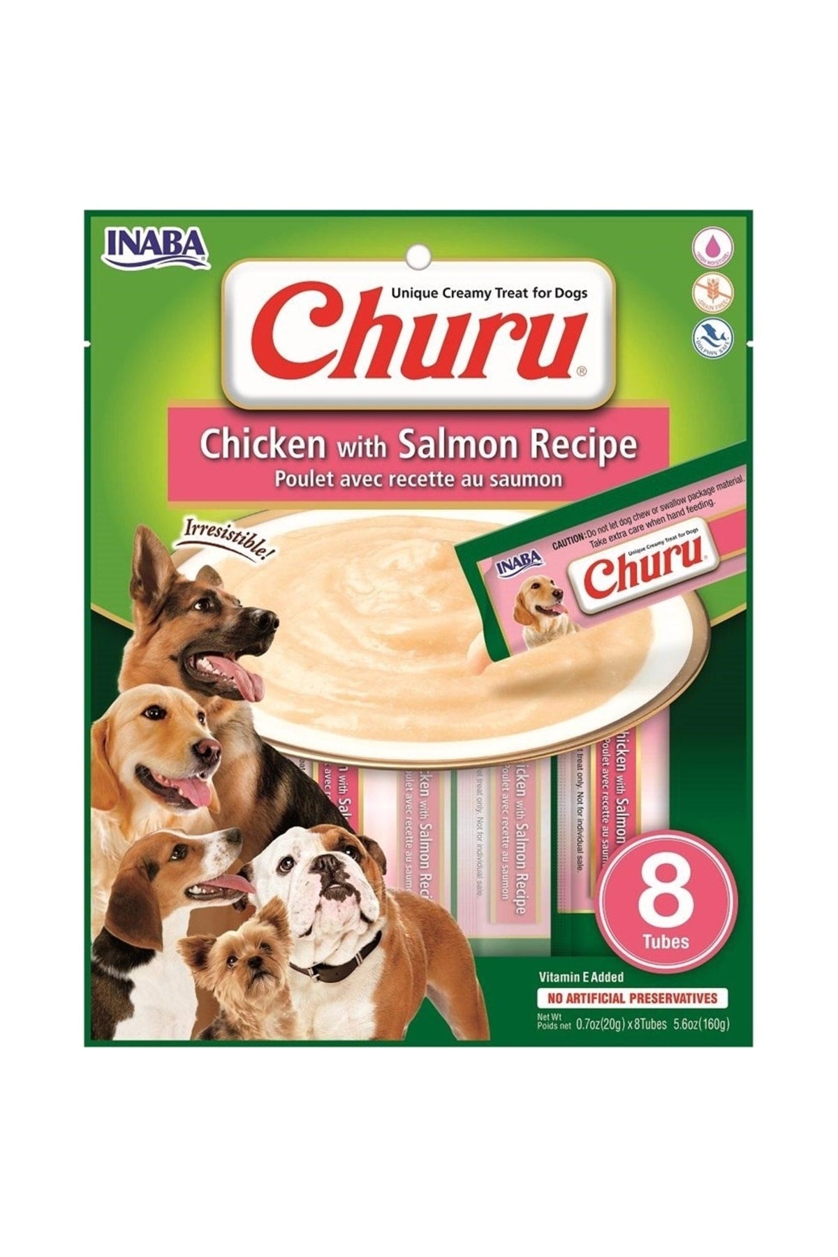 Inaba Churu Tavuklu ve Somonlu Tamamlayıcı Yetişkin Köpek Ödül Maması 8X20 gr