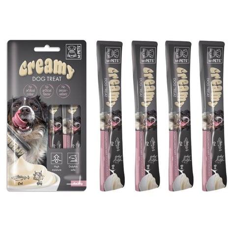 M-Pets Creamy Morina Balıklı ve Sığırlı Yetişkin Köpek Sıvı Ödül Maması 4X15 gr