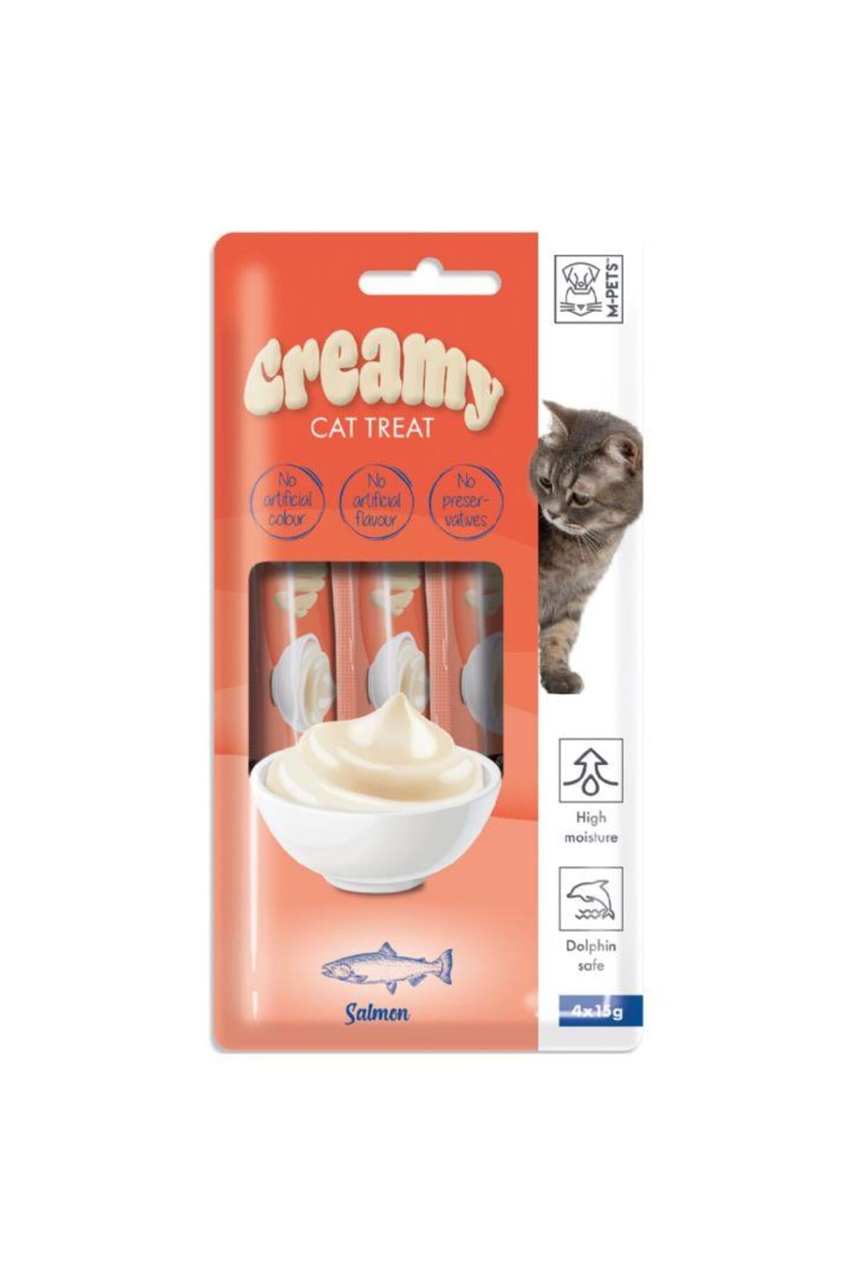 M-Pets Creamy Somonlu Yetişkin Kedi Sıvı Ödül Maması 4X15 gr