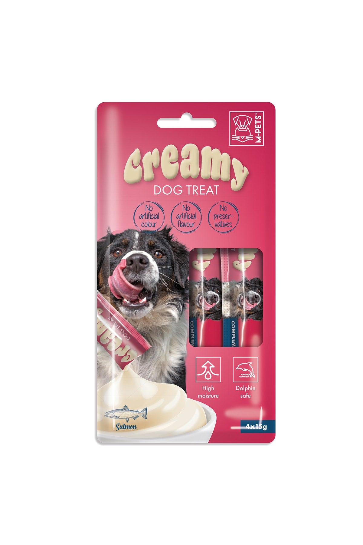 M-Pets Creamy Somonlu Yetişkin Köpek Sıvı Ödül Maması 4X15 gr