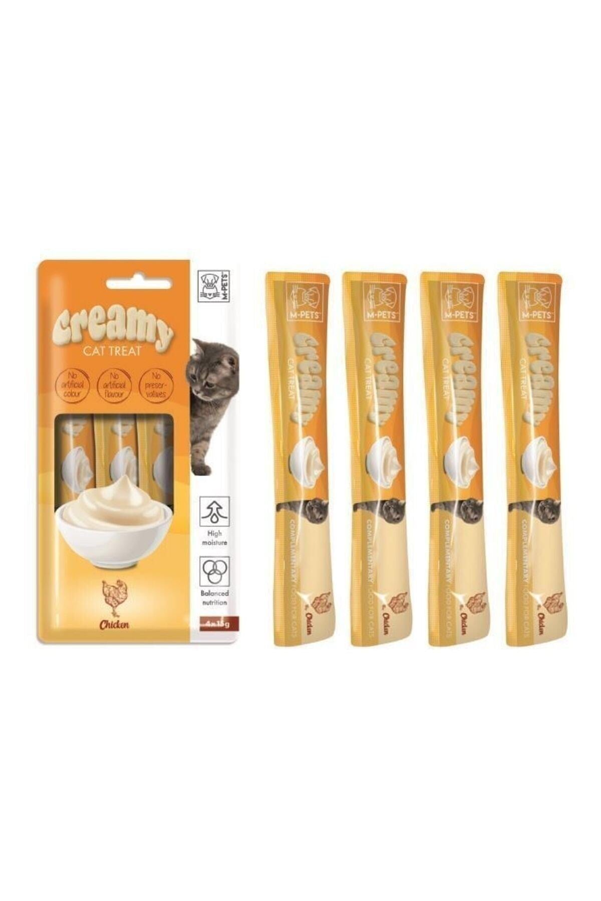 M-Pets Creamy Tavuklu Yetişkin Kedi Sıvı Ödül Maması 4X15 gr