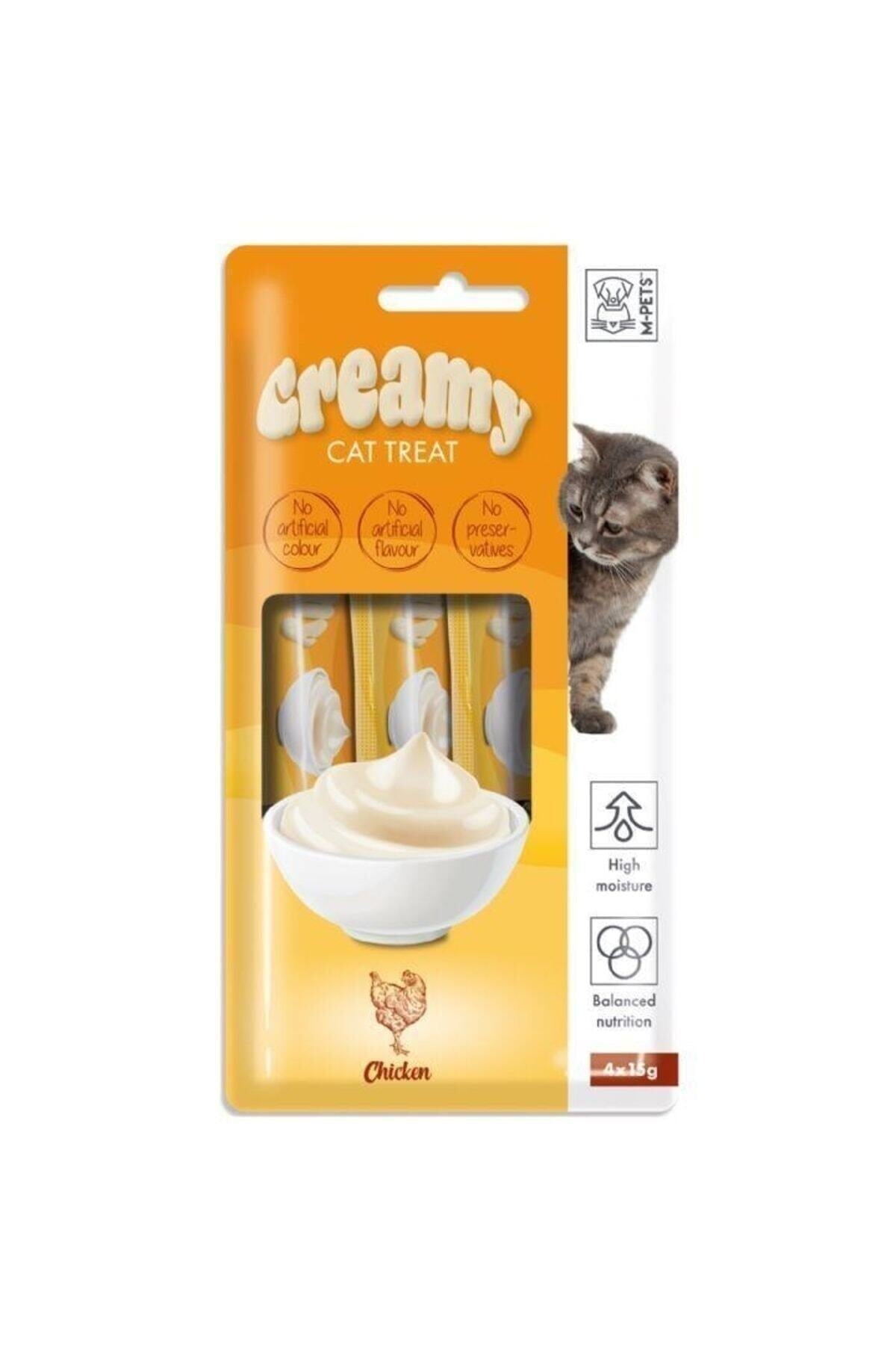 M-Pets Creamy Tavuklu Yetişkin Kedi Sıvı Ödül Maması 4X15 gr