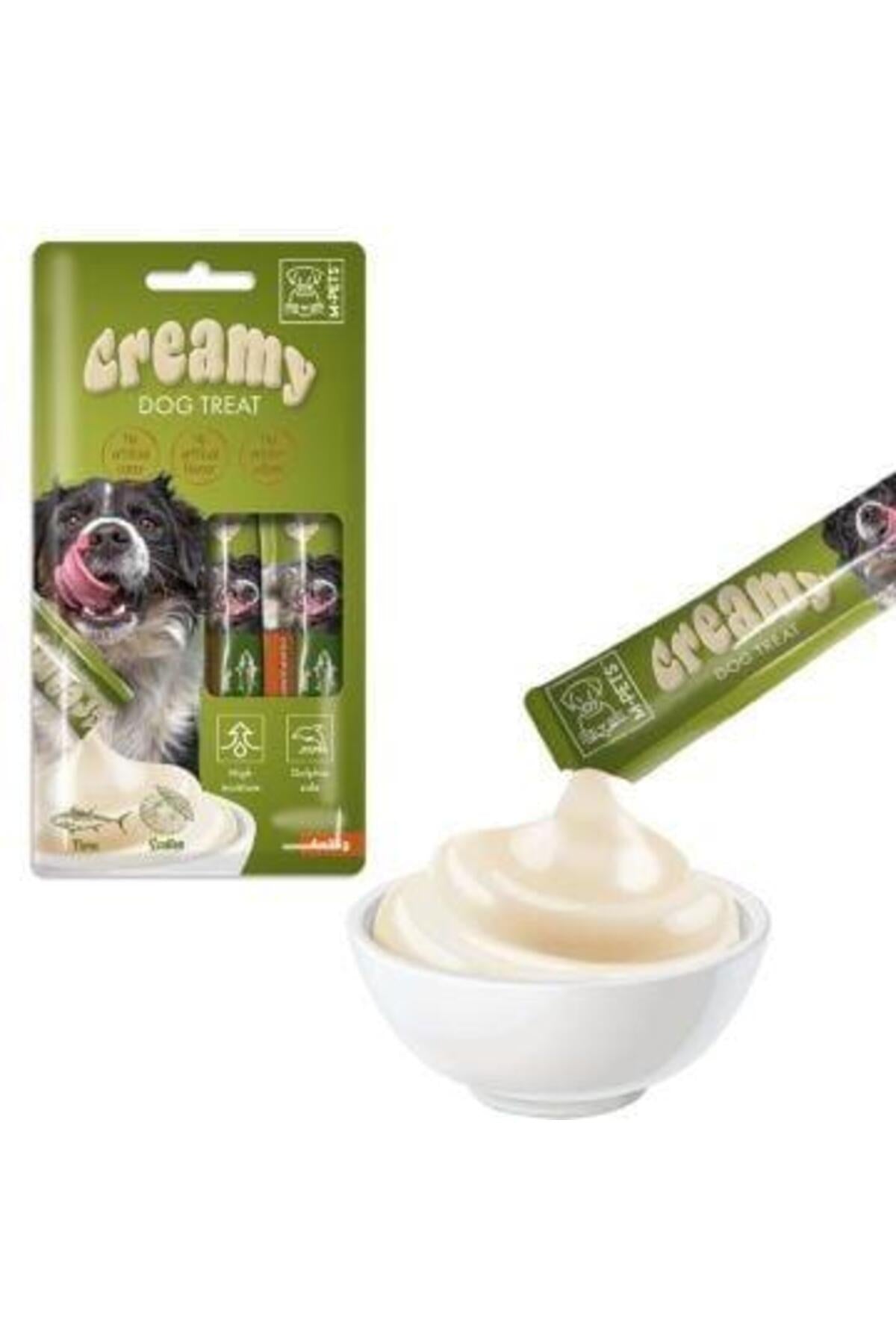 M-Pets Creamy Ton Balıklı ve Deniz Taraklı Yetişkin Köpek Sıvı Ödül Maması 4X15 gr