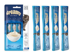 M-Pets Creamy Ton Balıklı ve Karidesli Yetişkin Kedi Sıvı Ödül Maması 4X15 gr