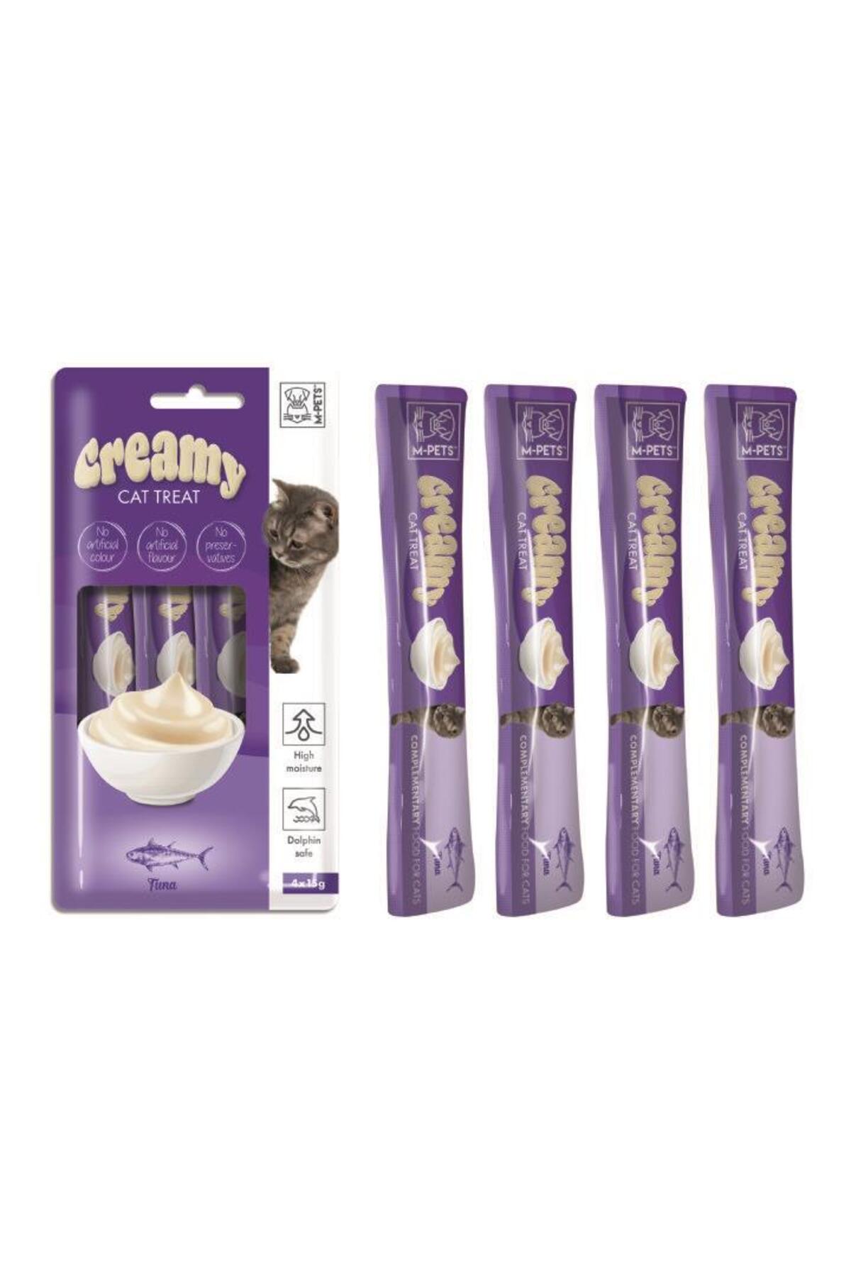 M-Pets Creamy Ton Balıklı Yetişkin Kedi Sıvı Ödül Maması 4X15 gr