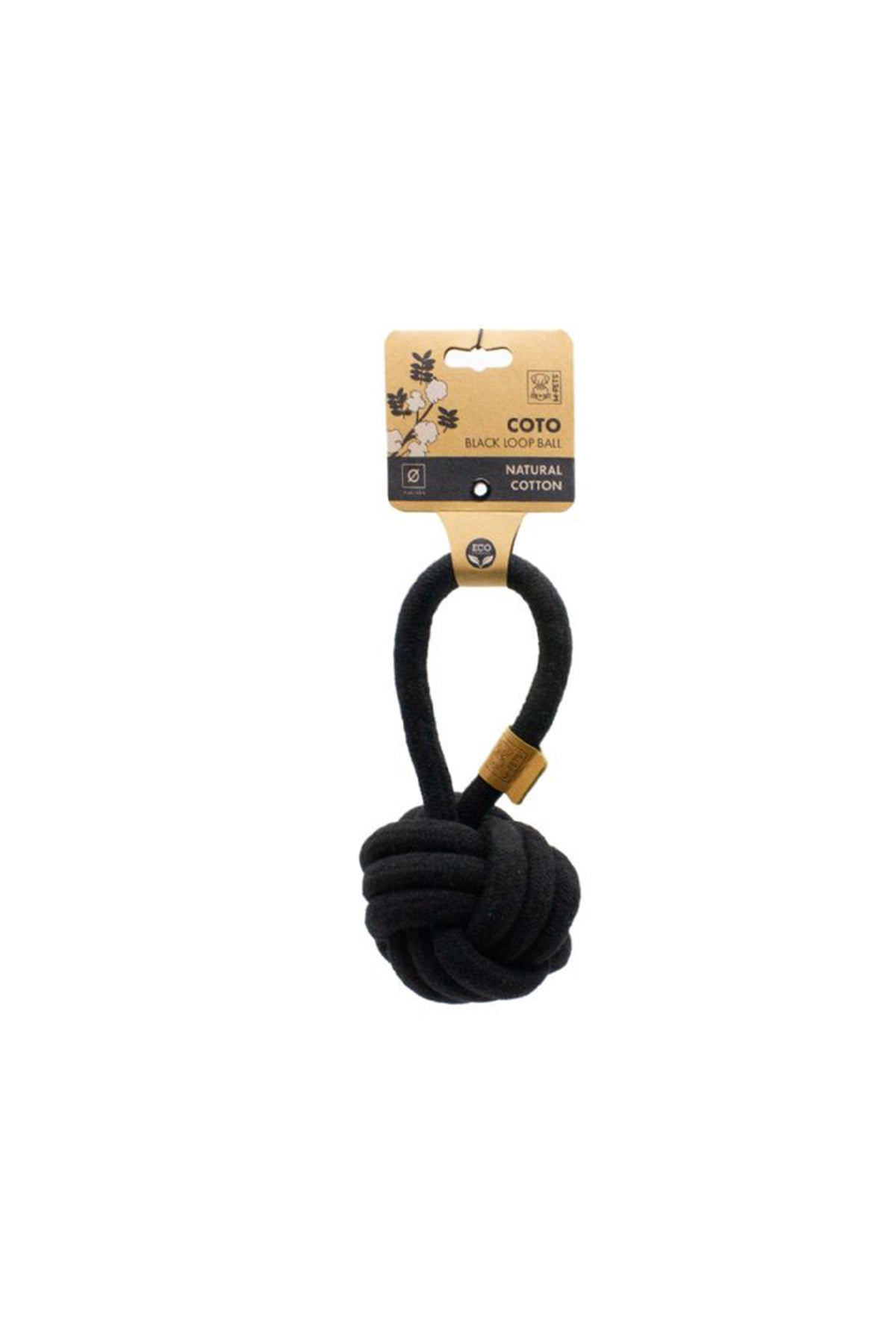 M-Pets M-Pets Çekmeli Örgü Köpek Top Oyuncağı 11 cm Siyah