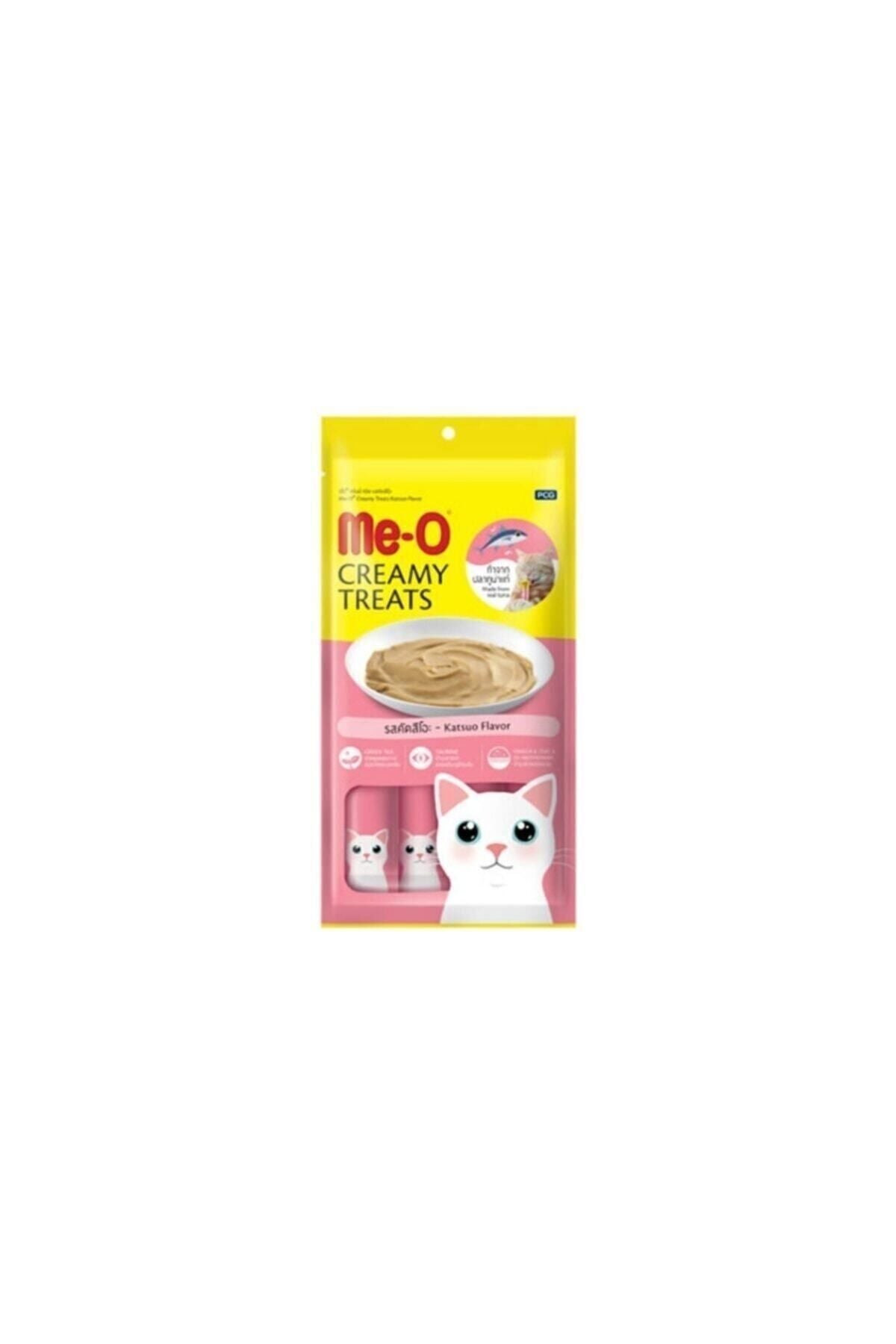 Me-O Creamy Treats Orkinos Balıklı Yetişkin Kedi Kremalı Ödül Maması 4X15 gr