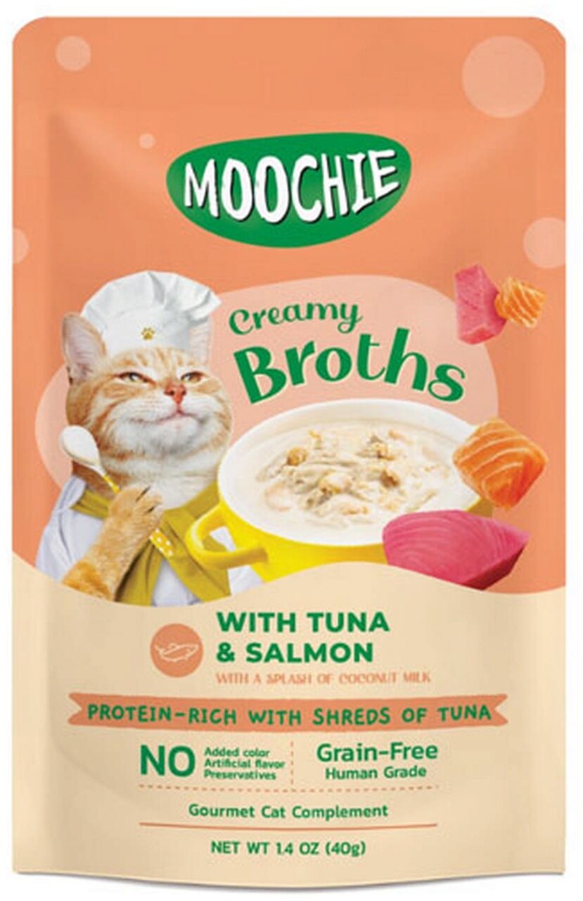 Moochie Ton Balıklı ve Somonlu Yetişkin Kedi Sıvı Ödül Çorbası 40 gr