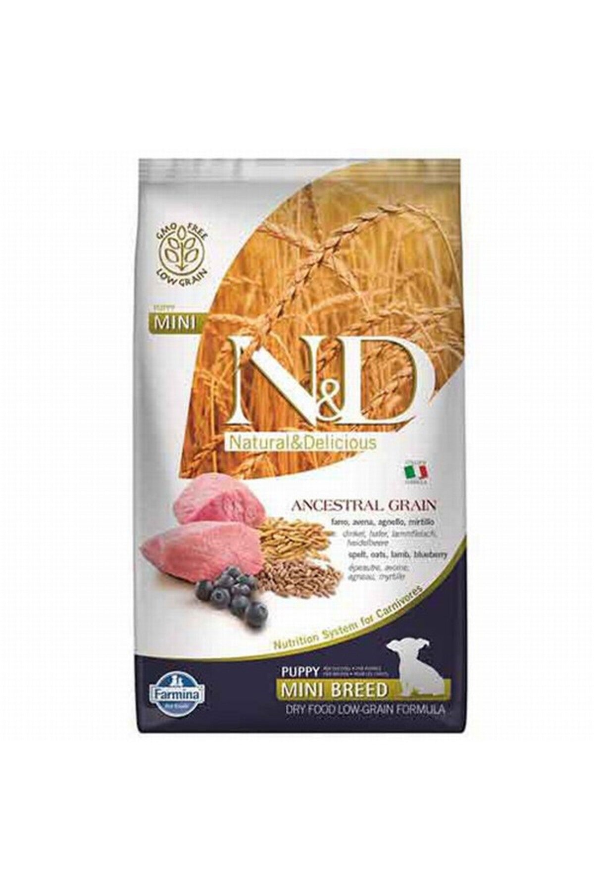 N&D A.Grain Düşük Tahıllı Kuzulu ve Yaban Mersinli Mini Irk Yavru Köpek Kuru Maması 7 kg
