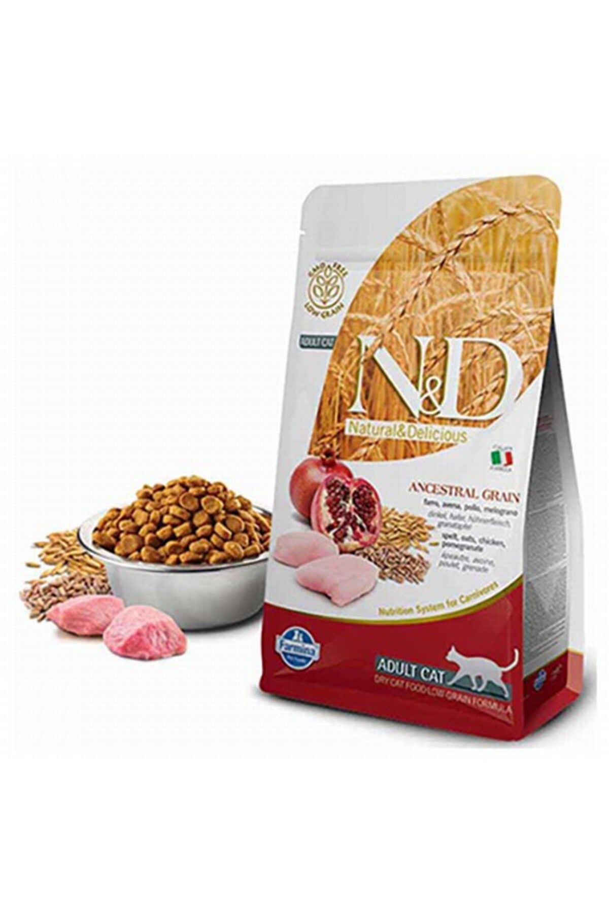 N&D A.Grain Düşük Tahıllı Tavuklu ve Narlı Yetişkin Kedi Kuru Maması 1,5 kg