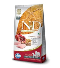 N&D A.Grain Düşük Tahıllı Tavuklu ve Narlı Light Orta ve Büyük Irk Köpek Kuru Maması 12 kg