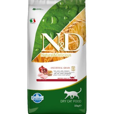 N&D A.Grain Düşük Tahıllı Tavuklu ve Narlı Yetişkin Kedi Kuru Maması 10 kg