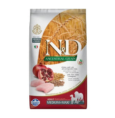 N&D A.Grain Düşük Tahıllı Tavuklu ve Narlı Orta ve Büyük Irk Yetişkin Köpek Kuru Maması 12 kg