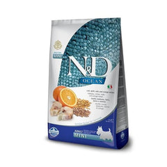 N&D Ocean Tahılsız Morina Balığı & Balkabaklı ve Portakallı Mini Irk Yetişkin Köpek Kuru Maması 2,5 kg