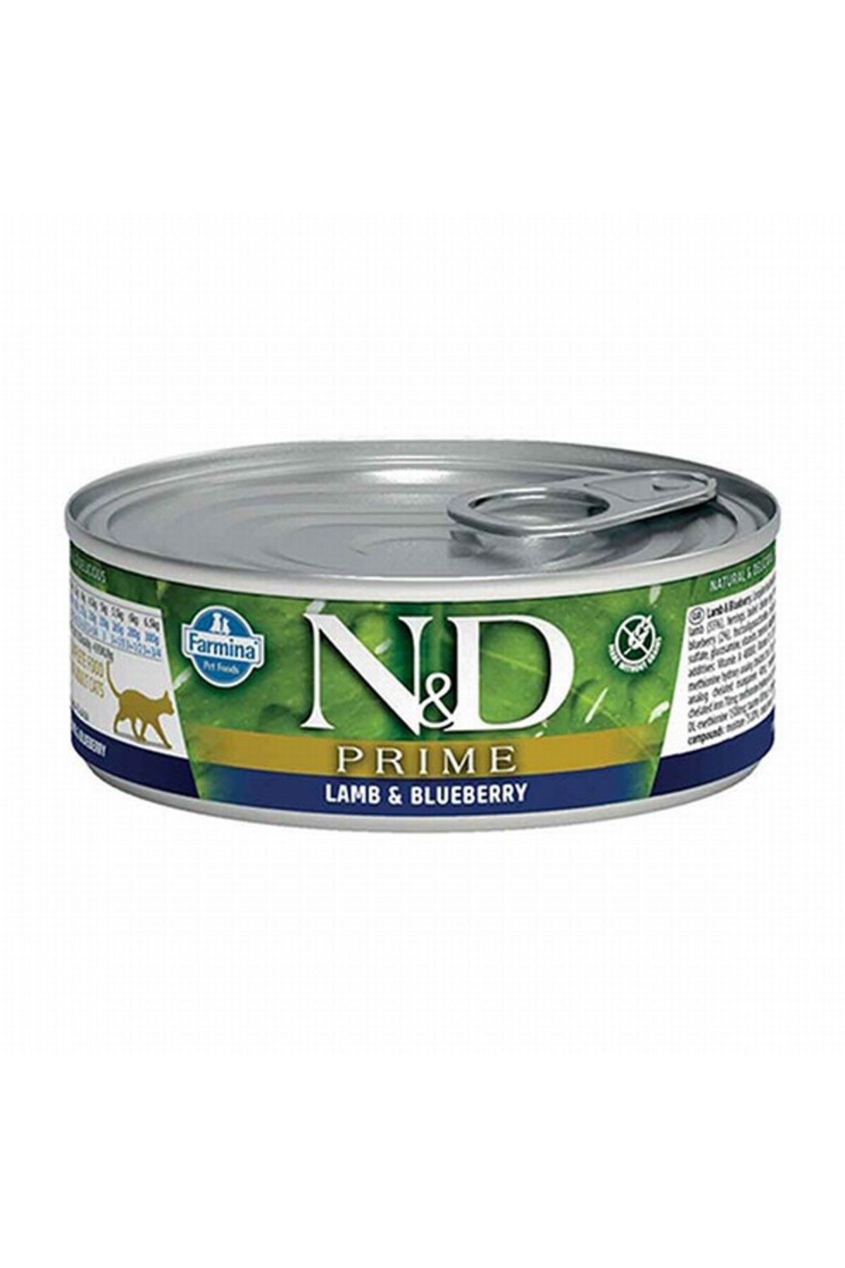 N&D Prime Tahılsız Kuzulu ve Yaban Mersinli Yetişkin Kedi Konserve Yaş Maması 70 gr