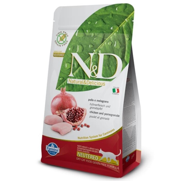 N&D Prime Tahılsız Tavuklu ve Narlı Kısırlaştırılmış Yetişkin Kedi Kuru Maması 1,5 kg