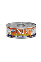 N&D Pumpkin Tahılsız Kuzulu & Balkabaklı ve Yaban Mersinli Yetişkin Kedi Konserve Yaş Maması 70 gr