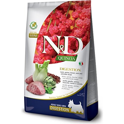 N&D Quinoa Tahılsız Kuzu Etli Sindirim Destekleyici Tüm Irklar için Yetişkin Köpek Kuru Maması 2,5 kg