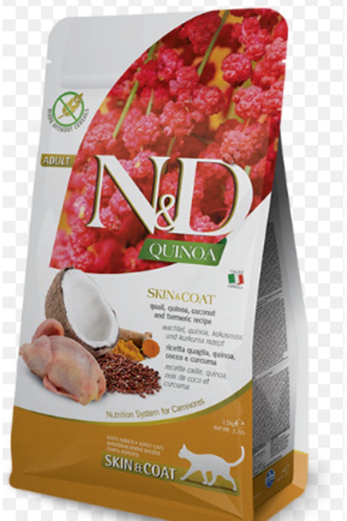 N&D Quinoa Tahılsız Skin & Coat Bıldırcın Etli Yetişkin Kedi Kuru Maması 5 kg