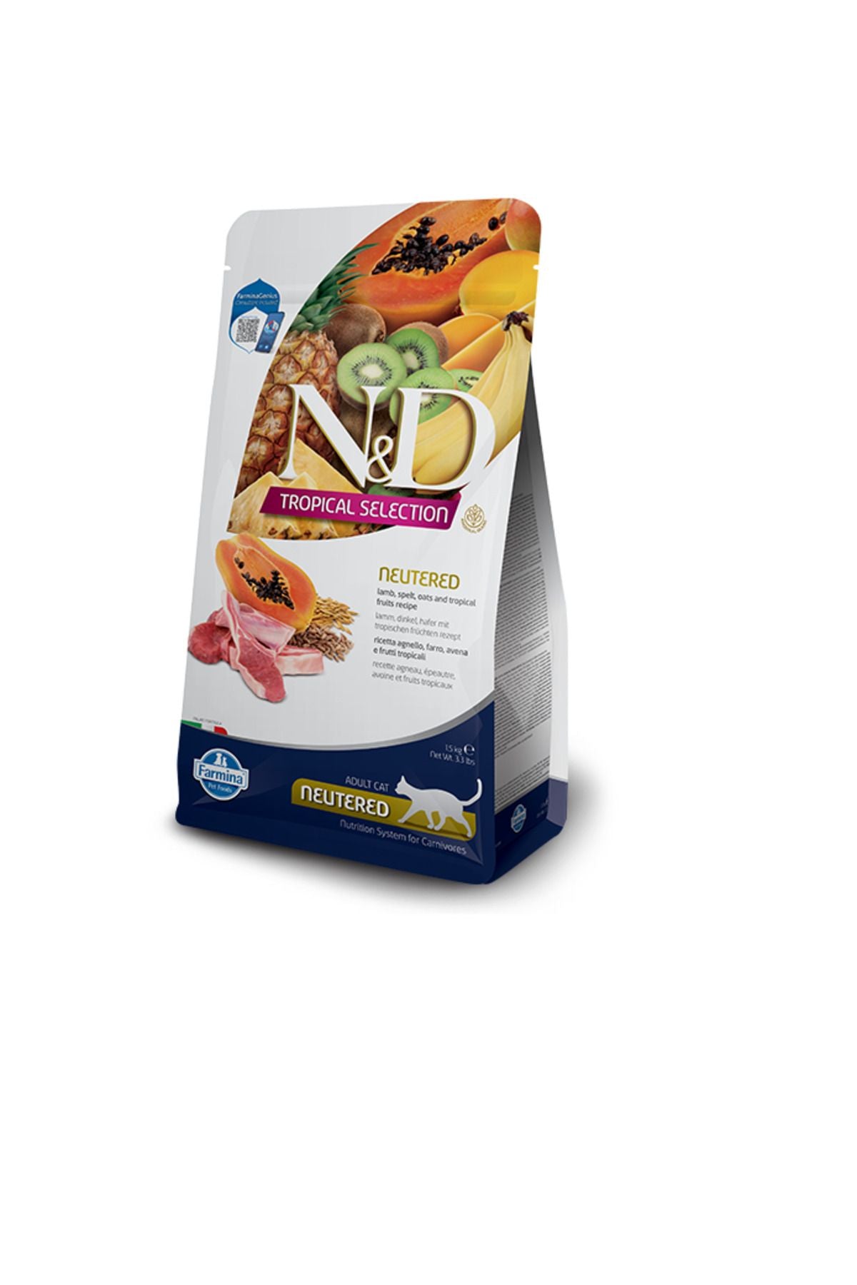 N&D Tropical Selection Kuzulu ve Tropikal Meyveli Kısırlaştırılmış Yetişkin Kedi Kuru Maması 10 kg