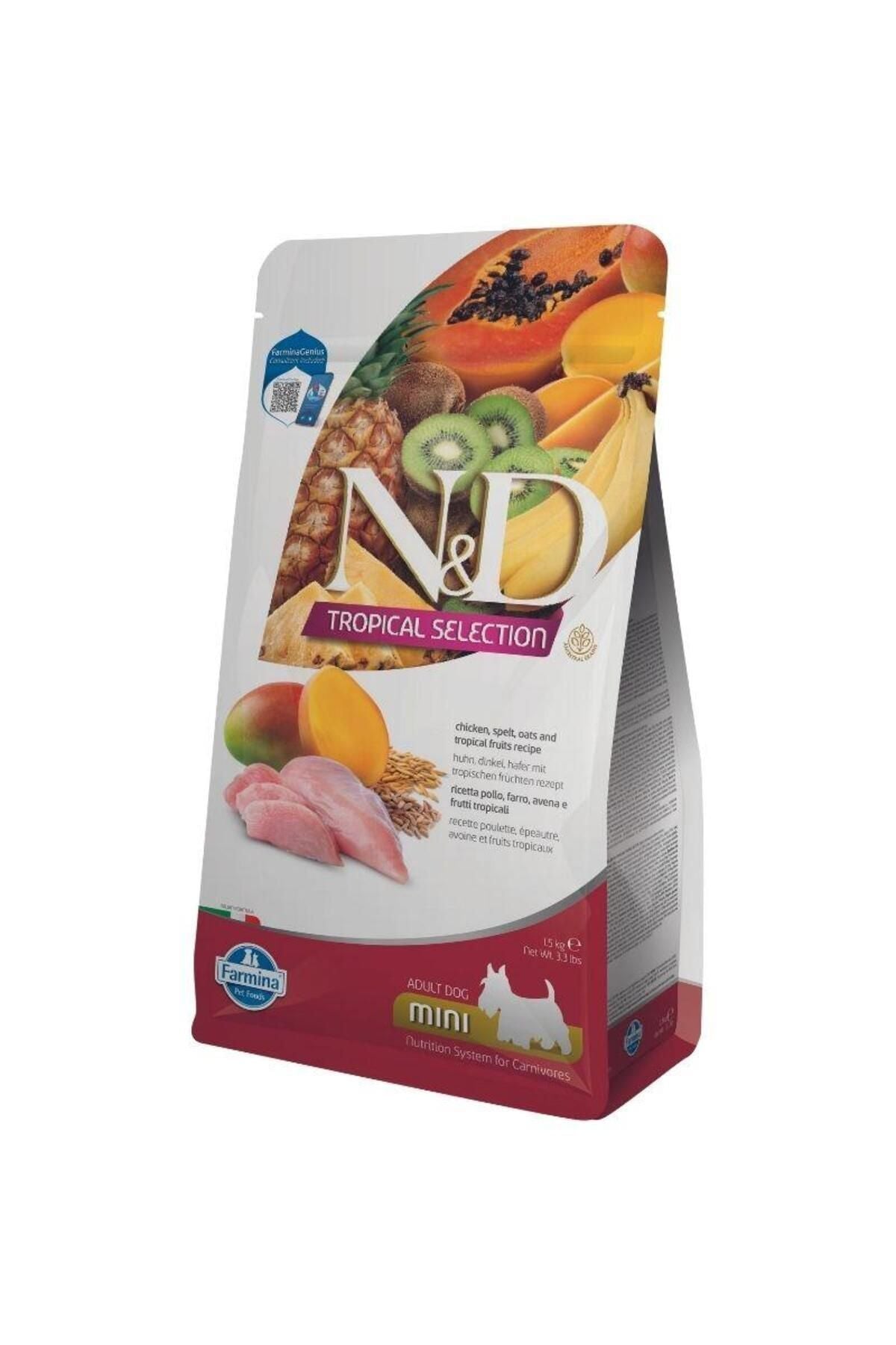 N&D Tropical Selection Tavuklu ve Tropical Meyveli Mini Irk Yetişkin Köpek Kuru Maması 1,5 kg