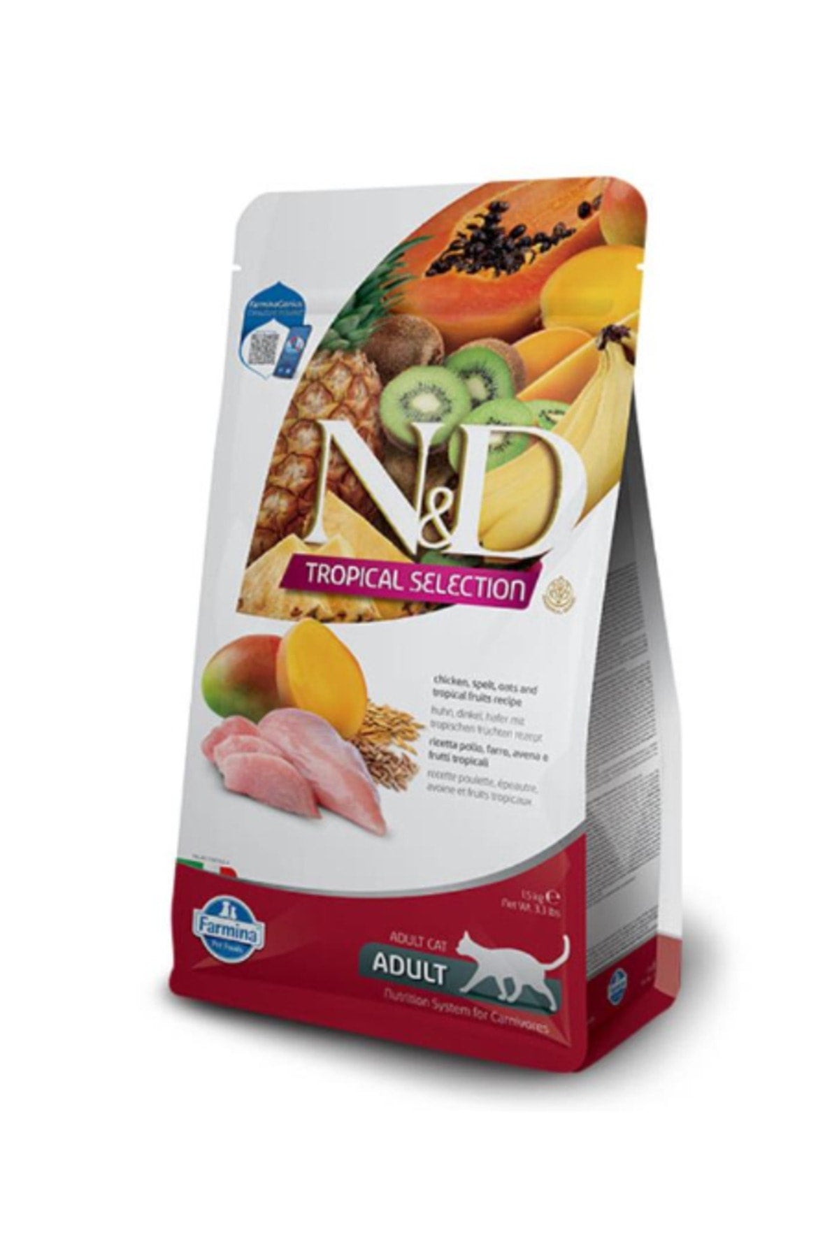 N&D Tropical Selection Tavuklu ve Tropikal Meyveli Yetişkin Kedi Kuru Maması 10 kg