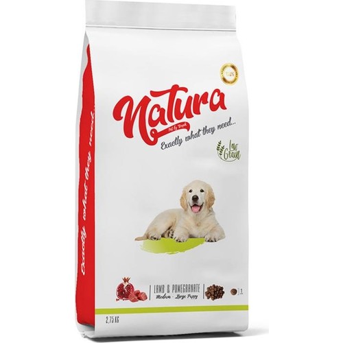 Natura Düşük Tahıllı Kuzulu ve Narlı Yavru Köpek Kuru Maması 2.75 kg