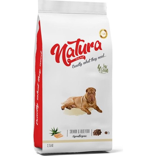 Natura Hipoallerjenik Somonlu ve AloeVeralı Otra ve Büyük Irk Yetişkin Köpek Kuru Maması 2,75 gr