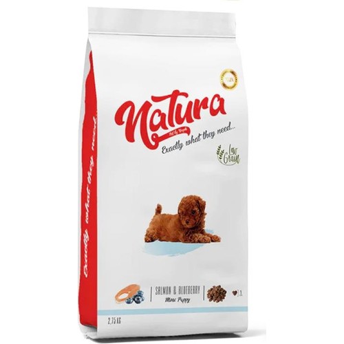 Natura Somonlu ve Yaban Mersinli Küçük Irk Yavru Köpek Kuru Maması 2.75 kg