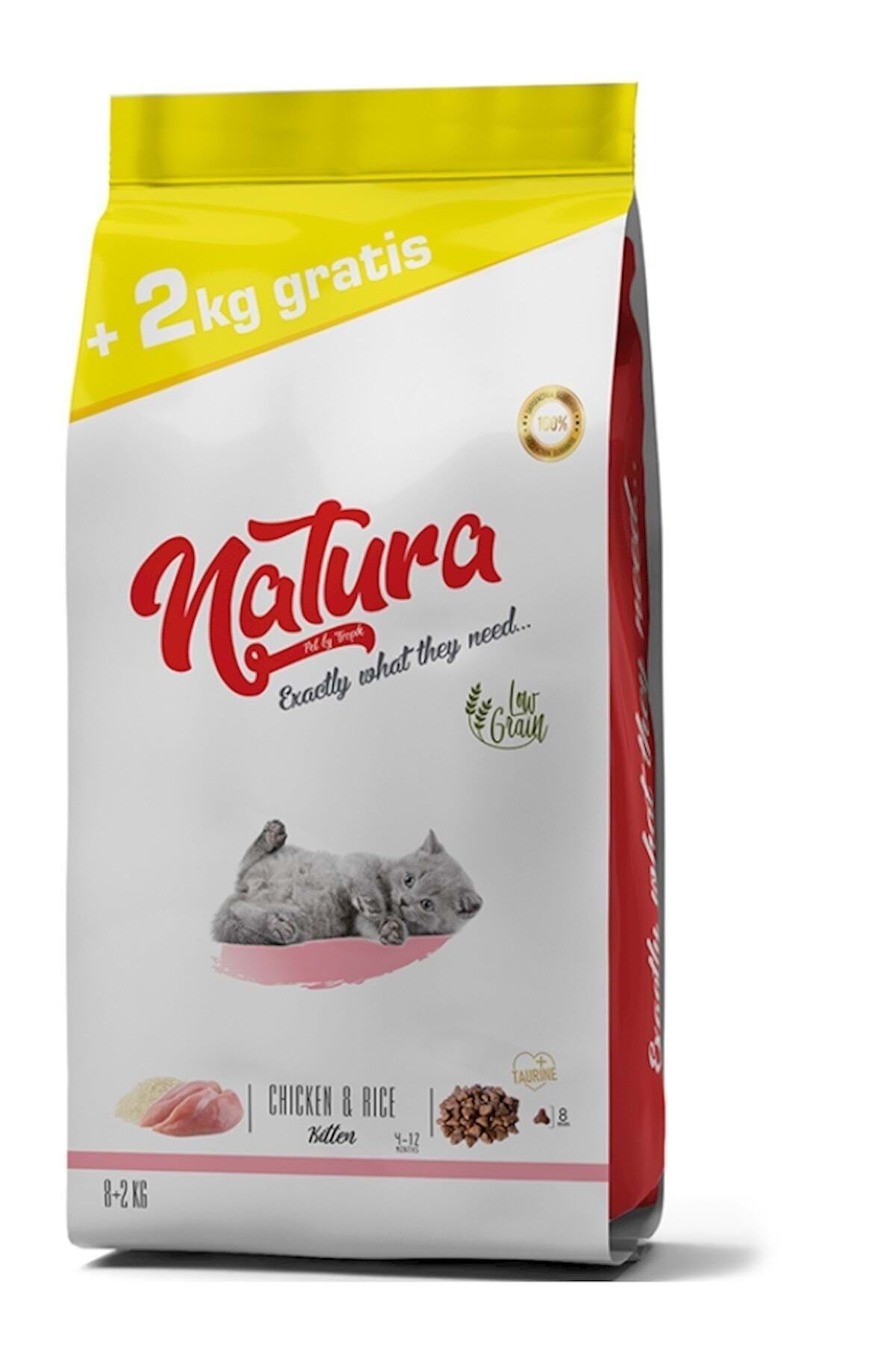 Natura Düşük Tahıllı Tavuklu ve Yaban Mersinli Yavru Kedi Kuru Maması 8+2 kg