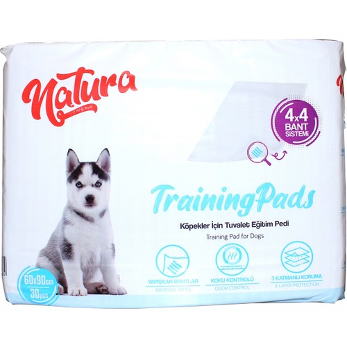 Natura Kaydırmaz Bantlı Köpek Tuvalet Eğitim Pedi 30'lu 60X90 cm