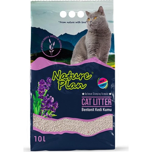 Nature Plan İnce Lavanta Kokulu Bentonit Kedi Kumu 10 lt