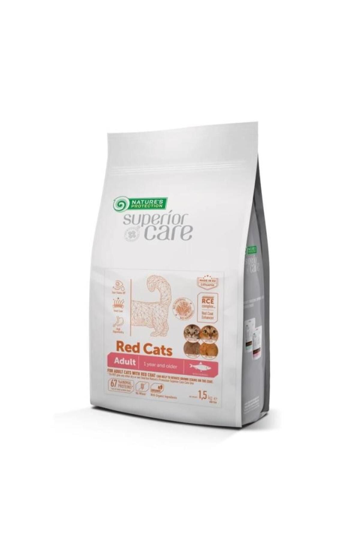 Nature's Protection Balıklı Kızıl Tüylü Yetişkin Kedi Kuru Maması 1,5 kg