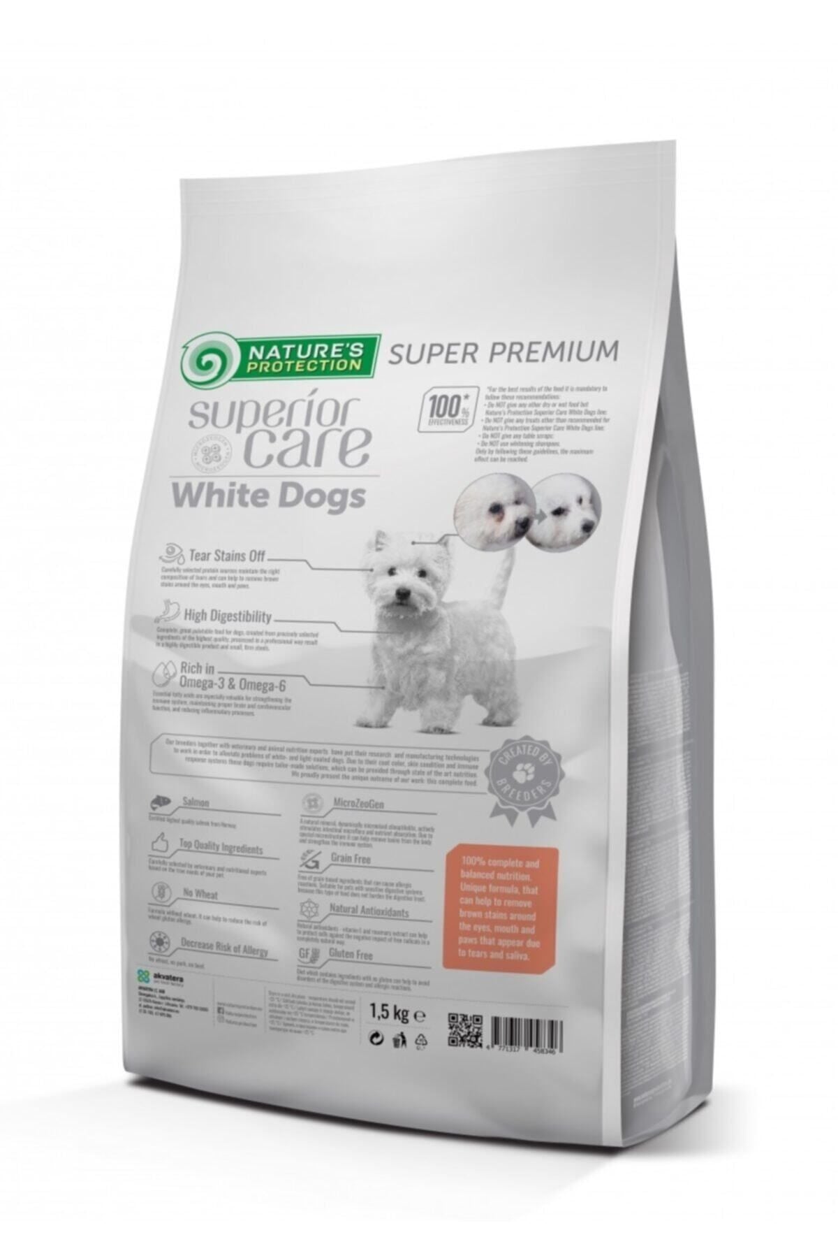 Nature's Protection Somonlu Beyaz Tüylü Mini Irk Yetişkin Köpek Kuru Maması 1,5 kg