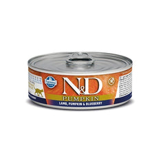 N&D Balkabaklı Kuzu Etli ve Yaban Mersinli Konserve Yetişkin Kedi Maması 12 X 80 G - Pet Keys