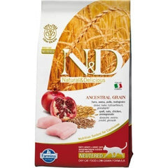 N&D A.Grain Düşük Tahıllı Tavuklu ve Narlı Kısırlaştırılmış Yetişkin Kedi Kuru Maması 5 kg