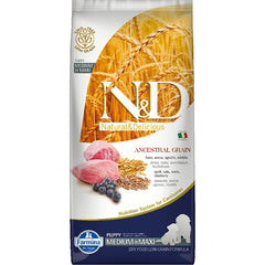 N&D A.Grain Düşük Tahıllı Kuzulu ve Yaban Mersinli Orta ve Büyük Irk Yavru Köpek Kuru Maması 12 kg