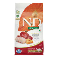 N&D Pumpkin Tahılsız Balkabaklı & Bıldırcınlı ve Narlı Kısırlaştırılmış Yetişkin Kedi Maması 1.5 kg