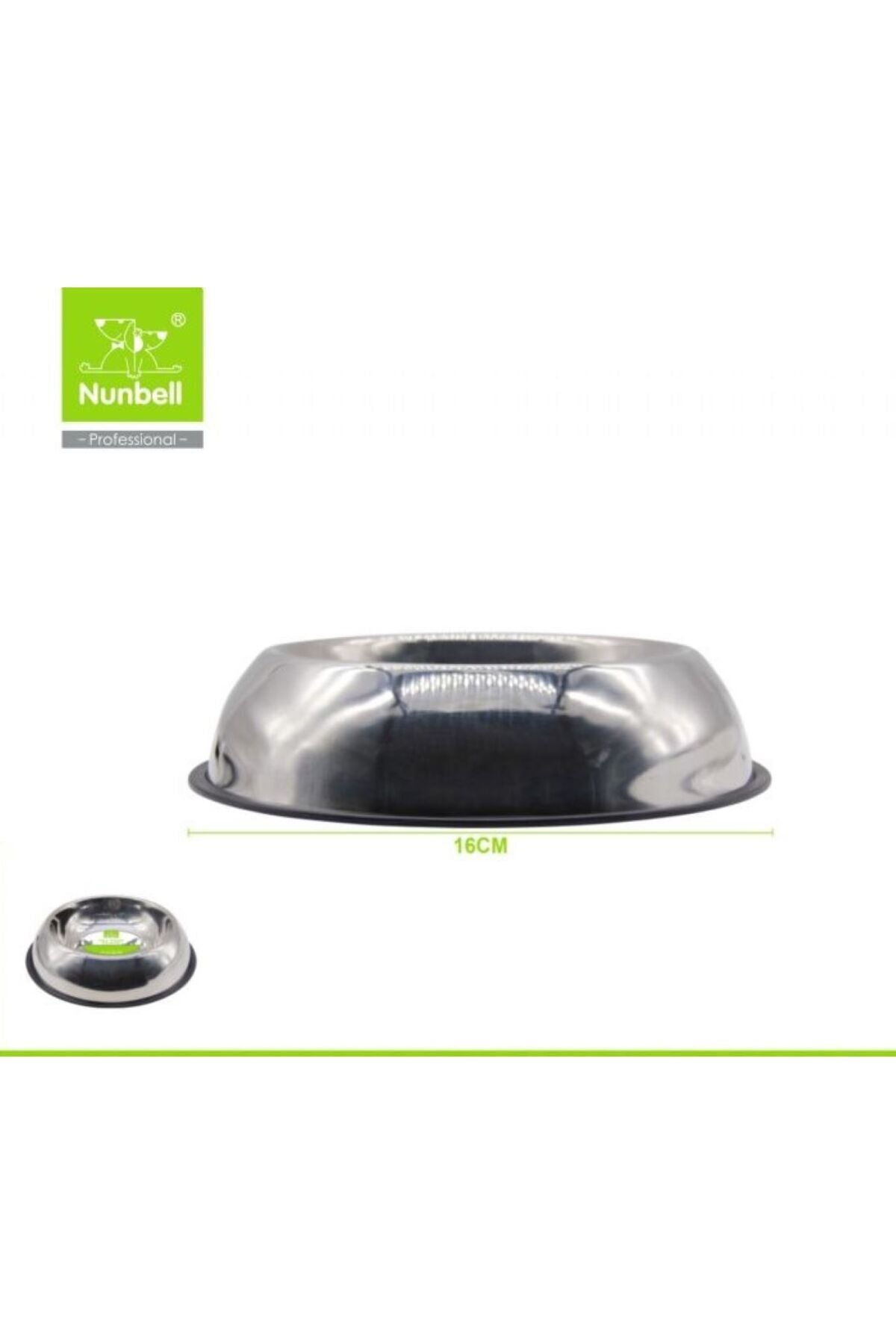 Nunbell Kedi & Köpek Çelik Mama ve Su Kabı Oval 16 cm