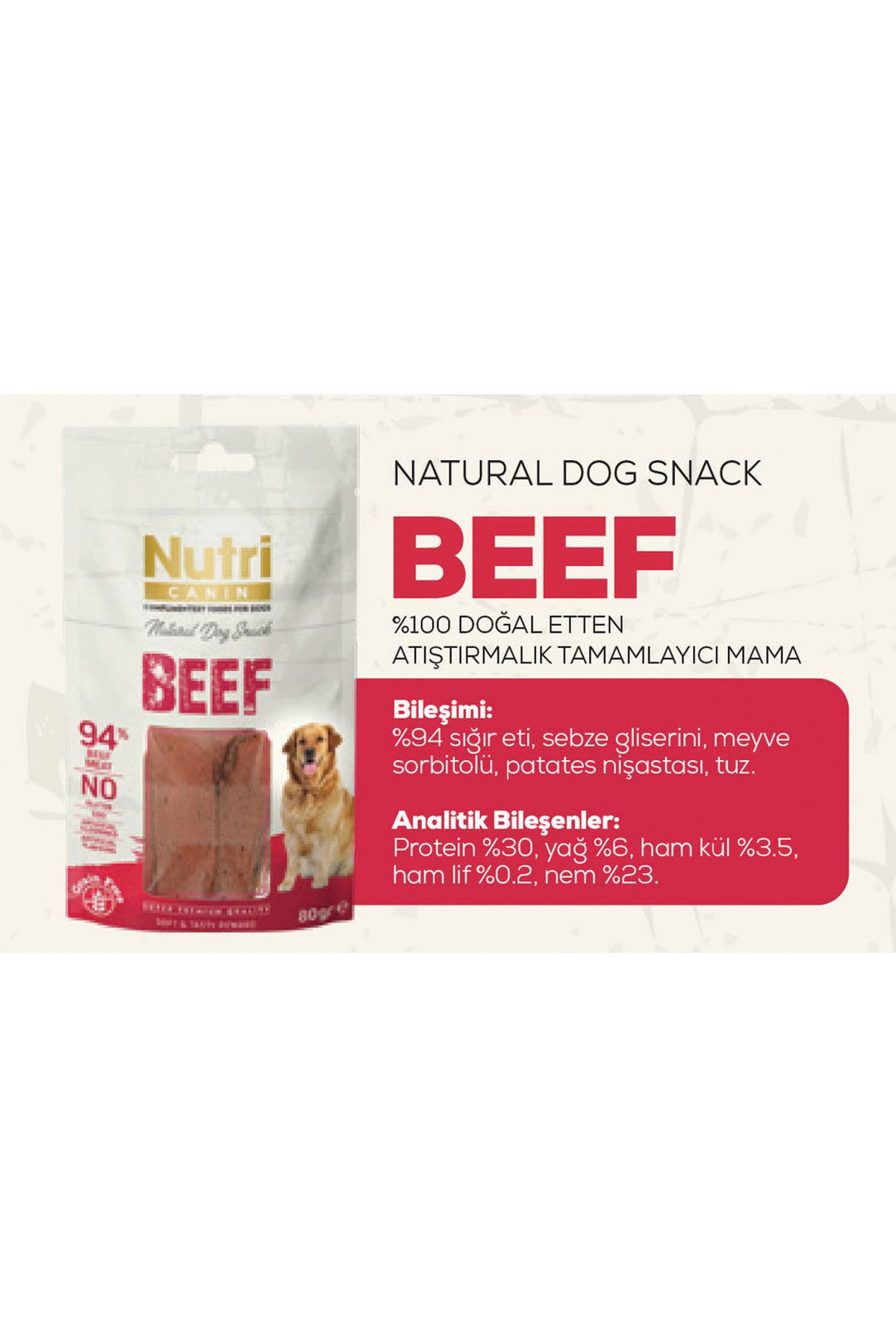 Nutri Canin Biftekli Köpek Ödül Maması 80 gr