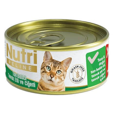 Nutri Feline Tavuklu& Ciğerli ve Ton Balıklı Yetişkin Kedi Yaş Maması 85 gr