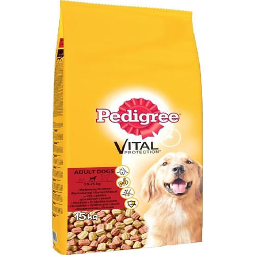 Pedigree Biftekli ve Kümes Hayvanlı Yetişkin Köpek Kuru Maması 15 kg