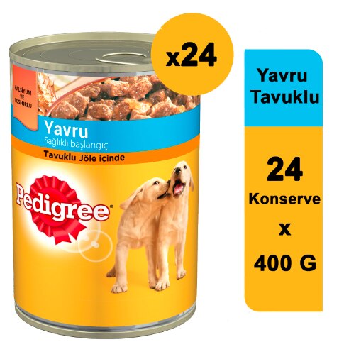 Pedigree Tavuklu Yavru Köpek Konserve Yaş Maması 24 X 400 gr