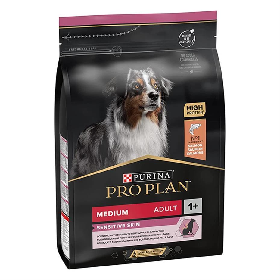 Pro Plan Somonlu ve Pirinçli Sensitive Skin Orta Irk Yetişkin Köpek Kuru Maması 3 kg