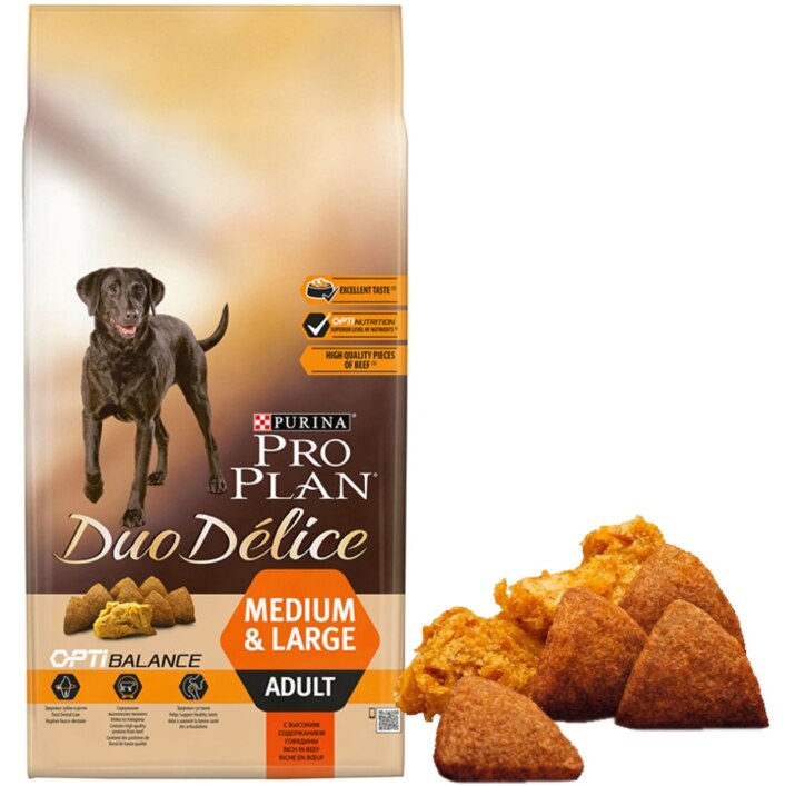 Pro Plan Duo Delice Parça Biftekli Orta ve Büyük Irk Yetişkin Köpek Kuru Maması 2,5 kg